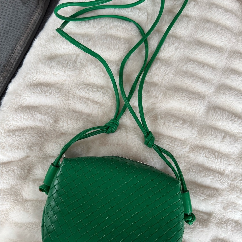 Green Woven Crossbody Bag